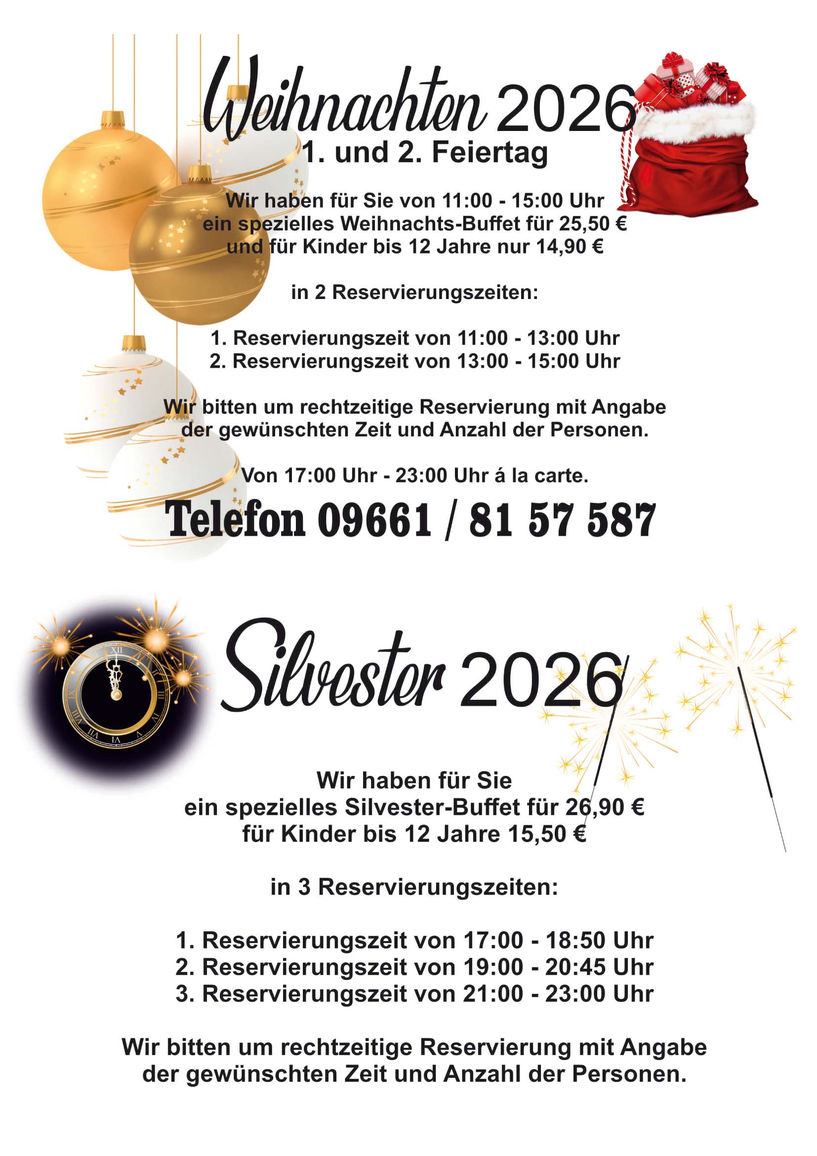 Weihnachsbuffet 2026